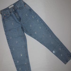 TOPSHOP Rhinestone Mom Jean size 25(S)